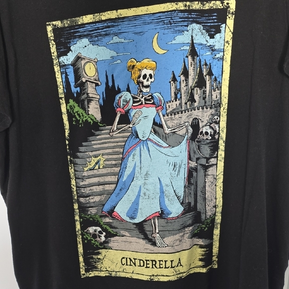 Cinderella Dia de Muertos Black Tee - Picture 3 of 6